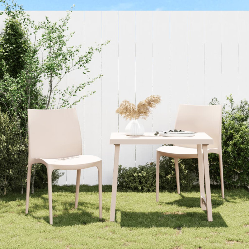 Add a touch of contemporary style to your garden, patio, or terrace with these stacking garden chairs!, Cream
