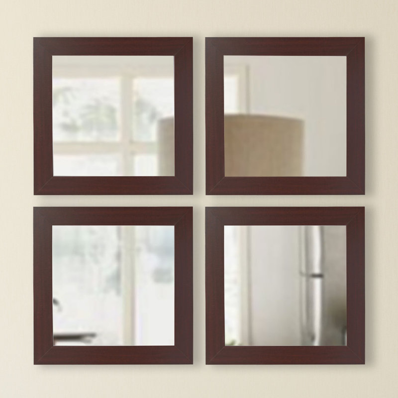 Solid Wood Frame Mirror, Dark Mahogany