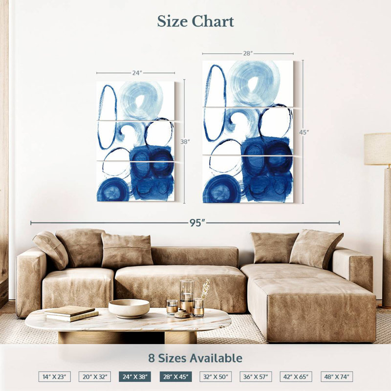 Avery Blue Circle Study I, 38" H x 24" W