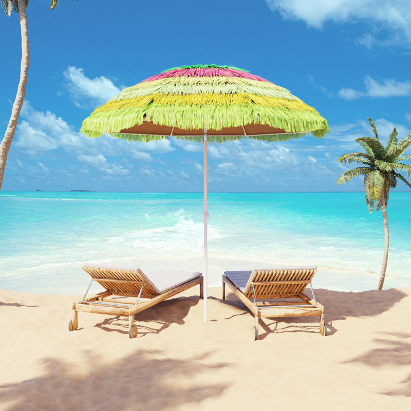 Parasol de plage ajustable Tiki, Couleurs mixtes