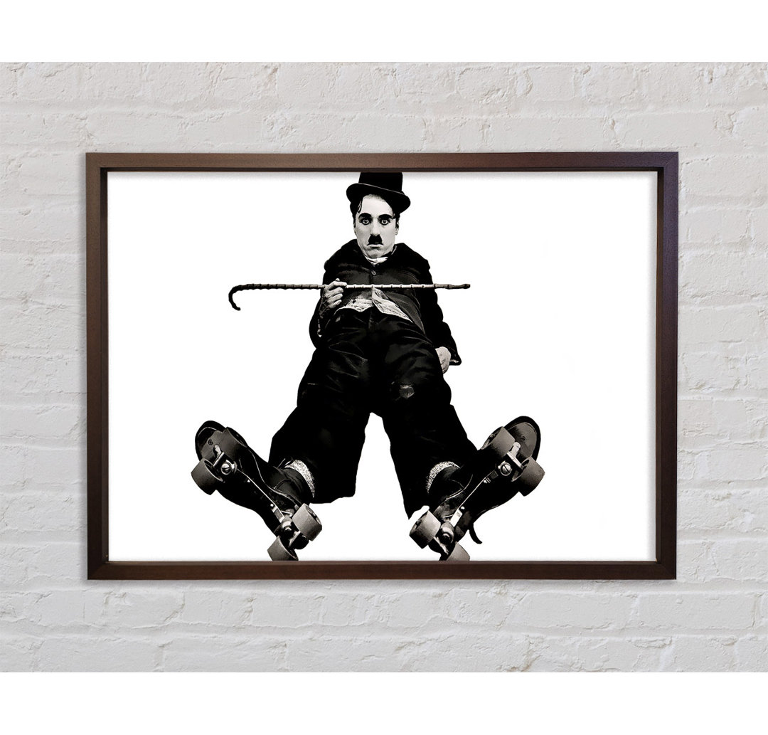 Charlie Chaplin Ice Rink - Einzelner Bilderrahmen Kunstdrucke auf Leinwand