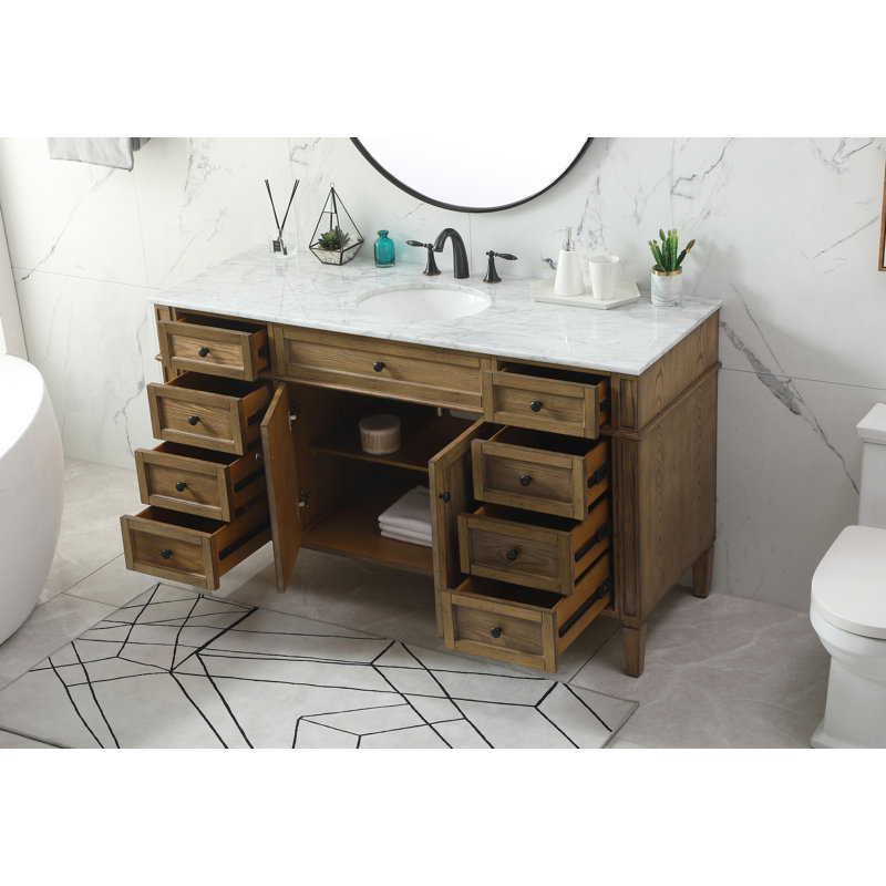 Ensemble de meuble-lavabo simple 60 "Rivers, Bois flotté