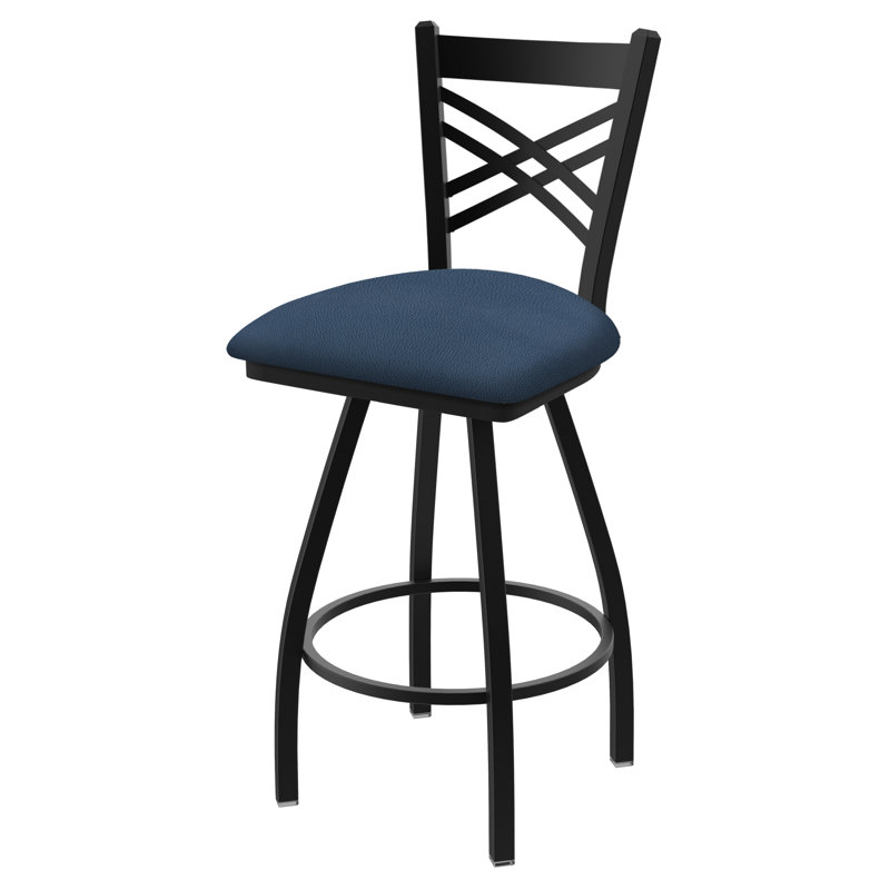 XL 820 Catalina Stool, Black Wrinkle, Vinyl-Canter Folkstone Gray, Counter Stool (25” Seat Height)