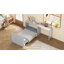 Lit simple escamotable avec commode à hauteur réglable, commode escamotable avec coussin pliable pour chambre d'amis, petit espace-144562968