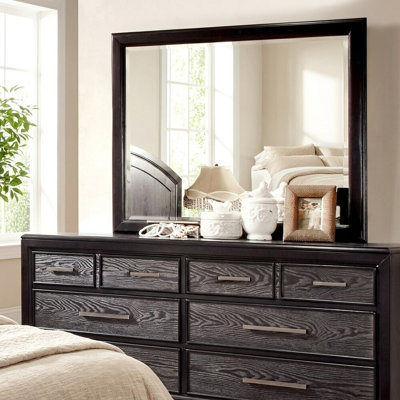 Azurite Black 44 In. W X 36.75 In. H Modern Rectangle Wood Framed Mirror