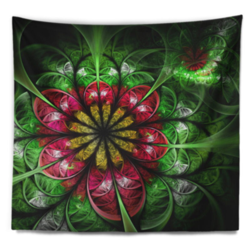 Tapisserie floral foncé abstrait, H 78 po x l 92 po