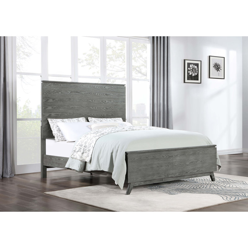 Bertfriede Wood California King Panel Bed Grey, California King