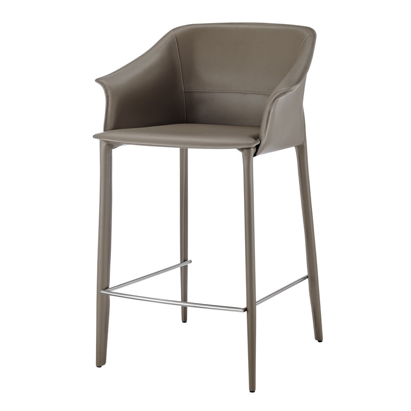 Bracha Upholstered Counter Stool, Light Mocha