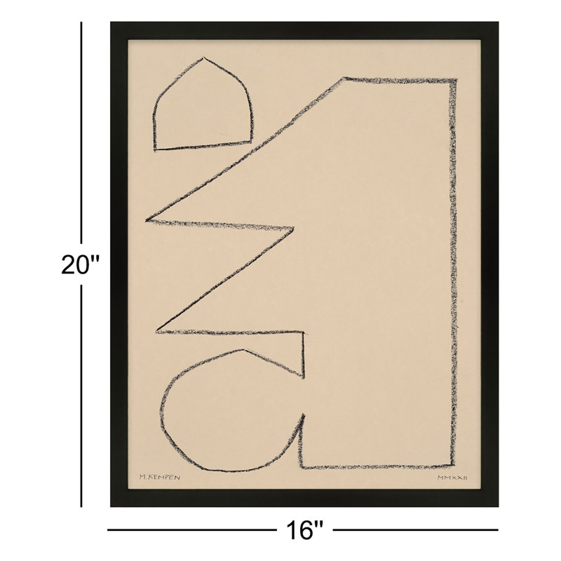 Outlines 10 Print by Michael Kempen, 20" H x 16" W x 1.25" D, Black