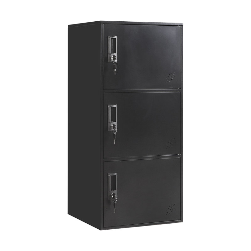 3 Door Vertical Stackable Storage Cabinet With Lock,anti-failing Device, Metal Lcoker,organizer For Office, Home, Gym, School,employee,kids.