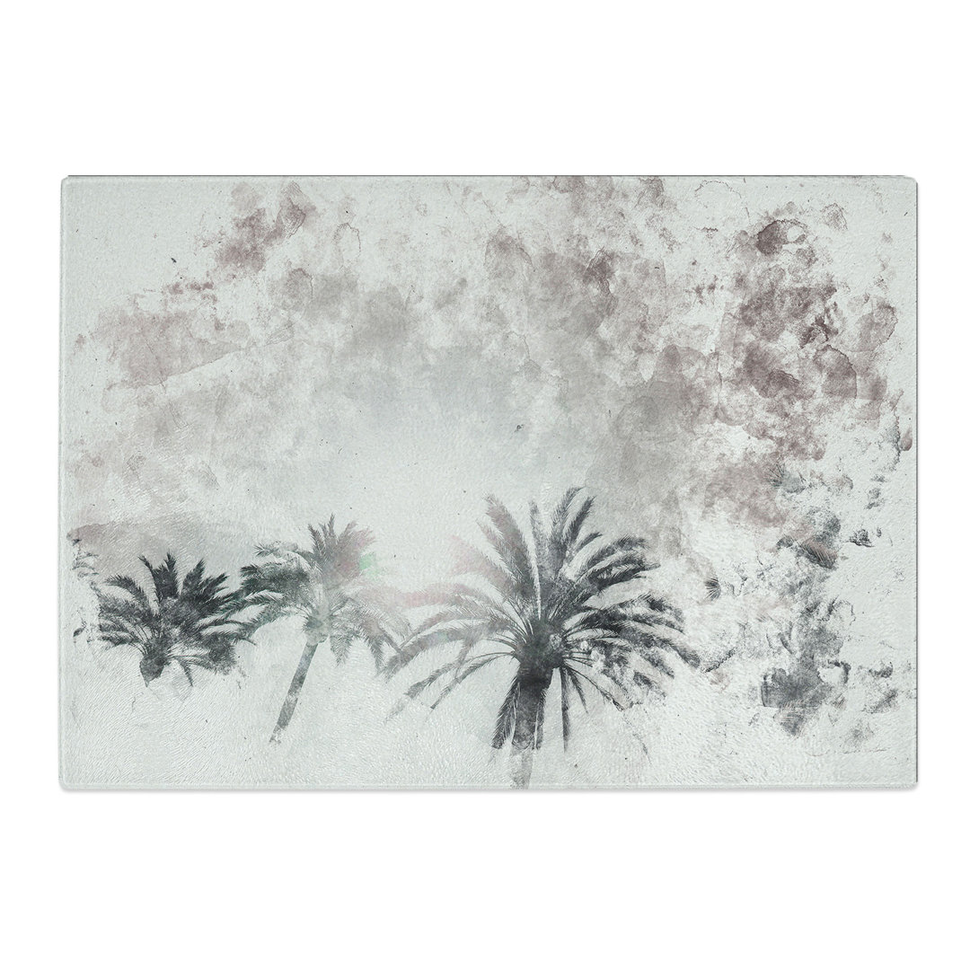 Tempered Glass Palm Trees in the Evening Chopping Board