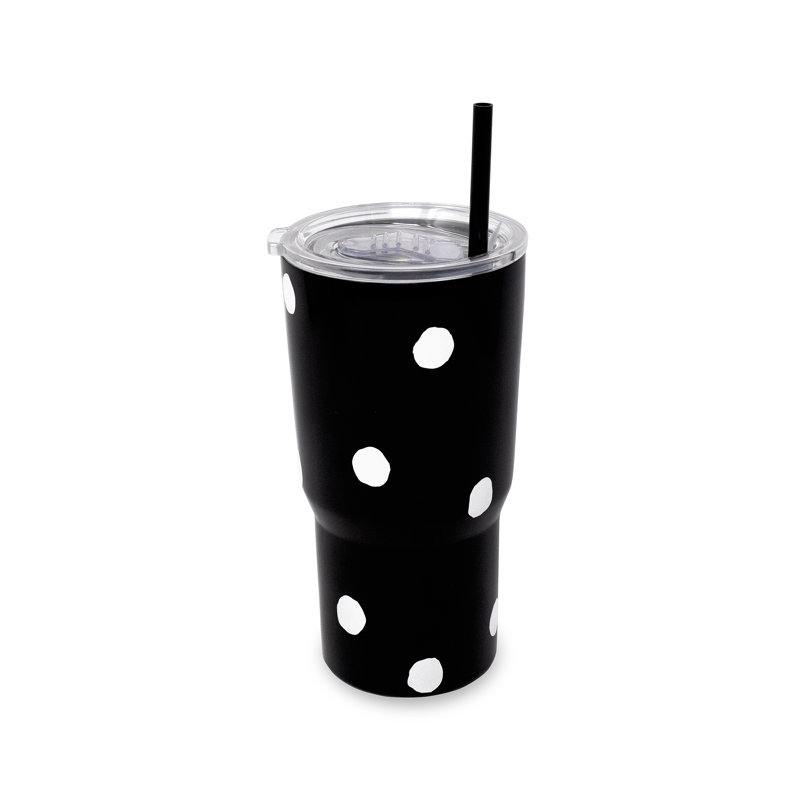 Gobelet isotherme en acier inoxydable de 590 ml (20 oz), motif pois enchantés