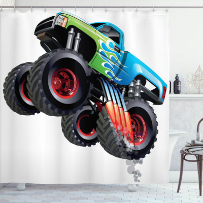 Ensemble de rideau de douche et crochets de douche cars