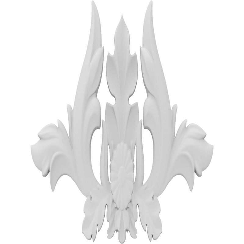 Wayne H W D Composite Rosette Applique, 8" H x 6" W x .63" D