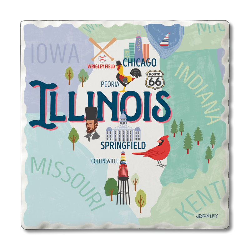 Ensemble de sous-verres 4 pièces Thirstystone Illinois