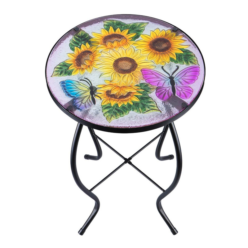 Sayre Round Metal Outdoor Side Table , 35.6cm cm W 35.6cm cm D