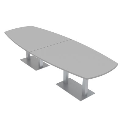 Arc Boat Shaped Conference Table with Double Base
