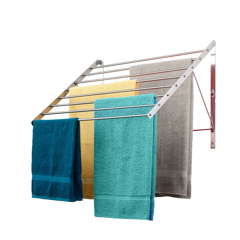 Stainless Steel Foldable Wall Mounted Drying Rack, 19" H x 22" W x 22" D