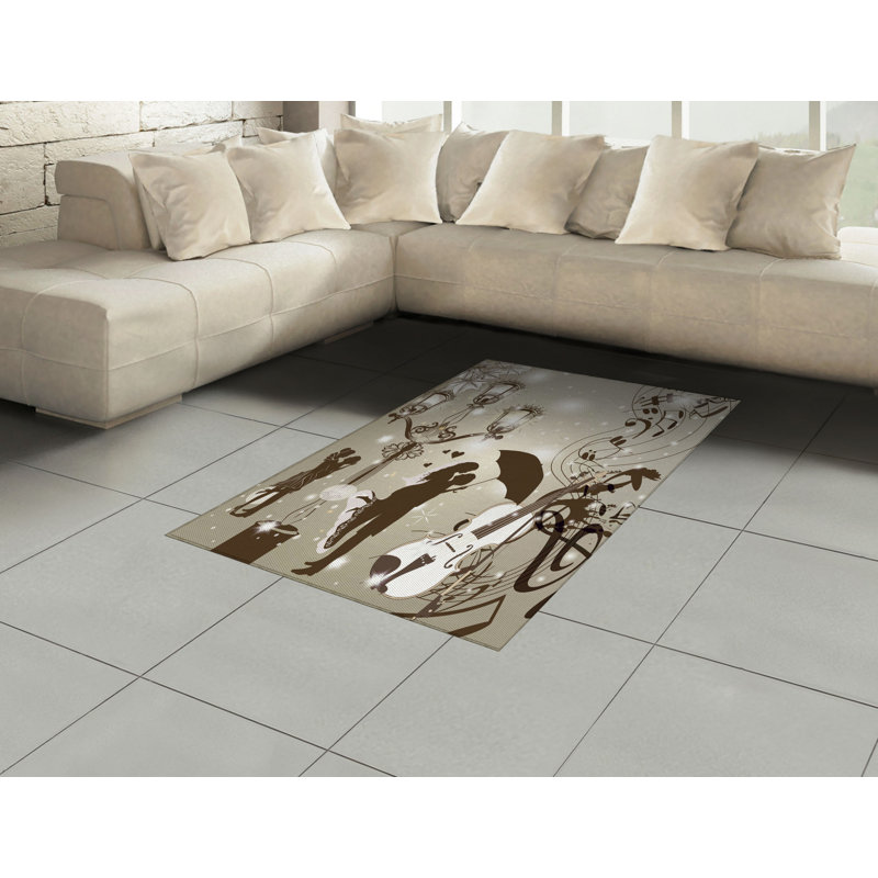 Valentine High Density Long Fiber Poly Threads Decorative Area Rug Carpet, Rectangle 4' x 5'8"