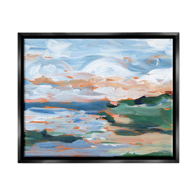 «Seaside Modern Landscape Scene», art mural encadré flottant par Ethan Harper