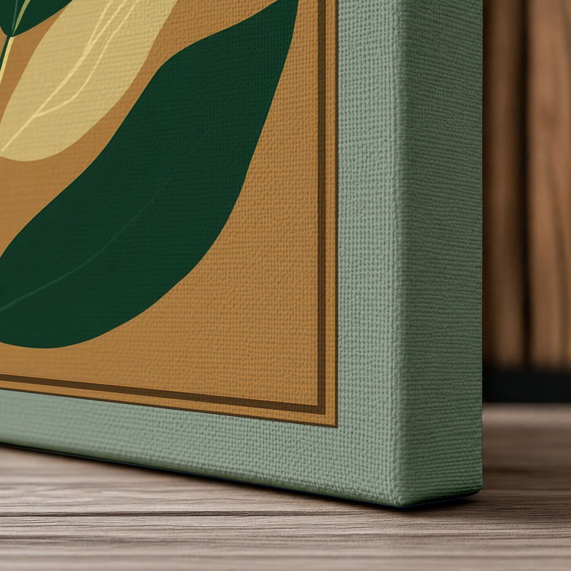 Modern Daisy Botanical - Wrapped Canvas, 18x12 - 45.7 x 30.5 cm, Sage Border