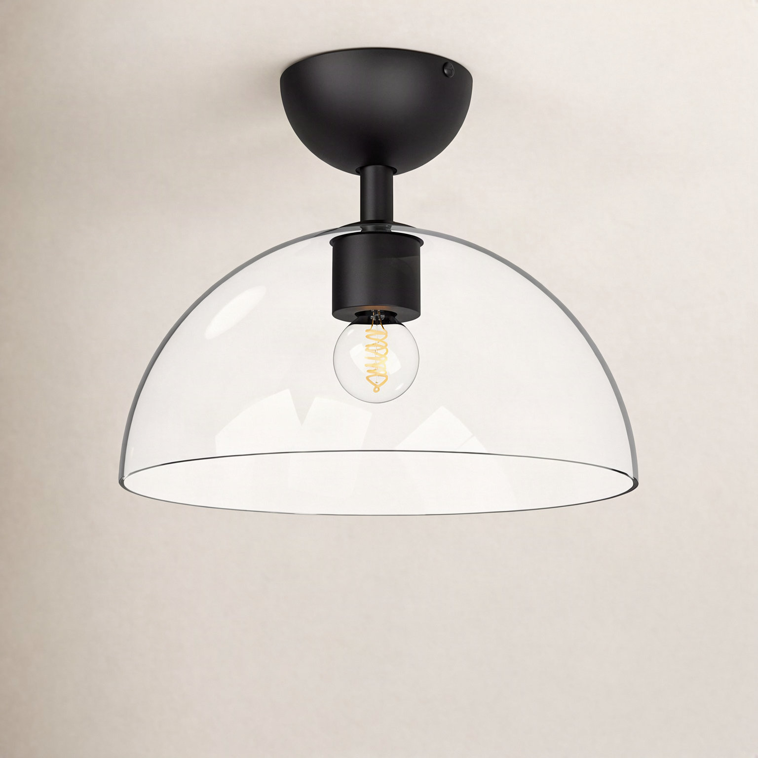 Casoria 12 " 1 - Light Semi Flush Mount, Matte Black