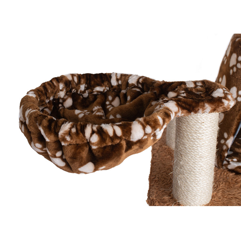 Beige and Brown Sisal Carpet Cat Tree Tower