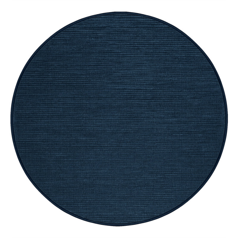 Machine Washable Solid Gray Area Rug, Round 4'