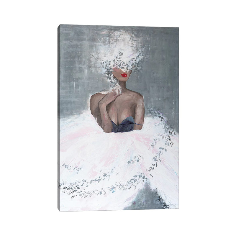«Lady Mistletoe» par Piia Pievilainen - impression d'art graphique, H 26 po x l 18 po x 1,5 po, Toile tendue