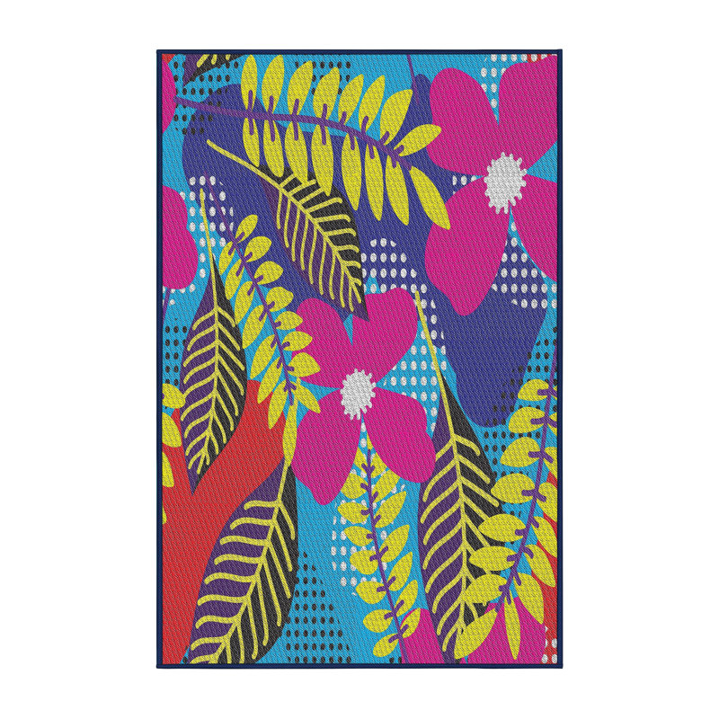 Floral Indoor Rug, Rectangle 4' x 6'