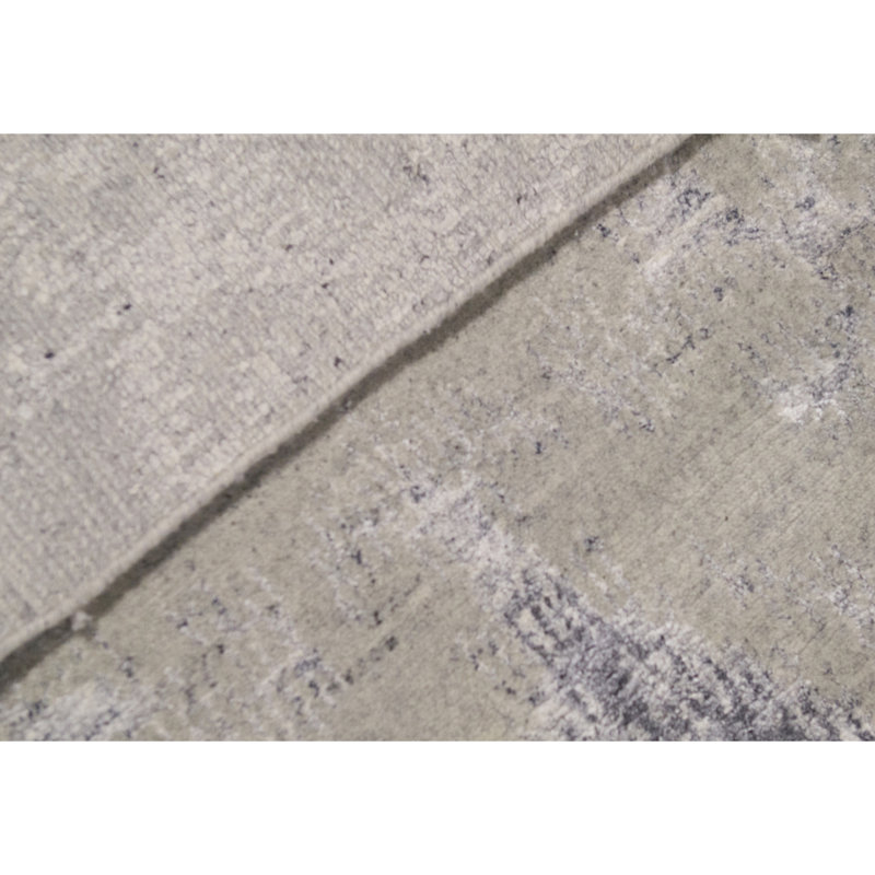 Ikat Area Rug in Silver/Natural, Rectangle 6'2" x 8'10"