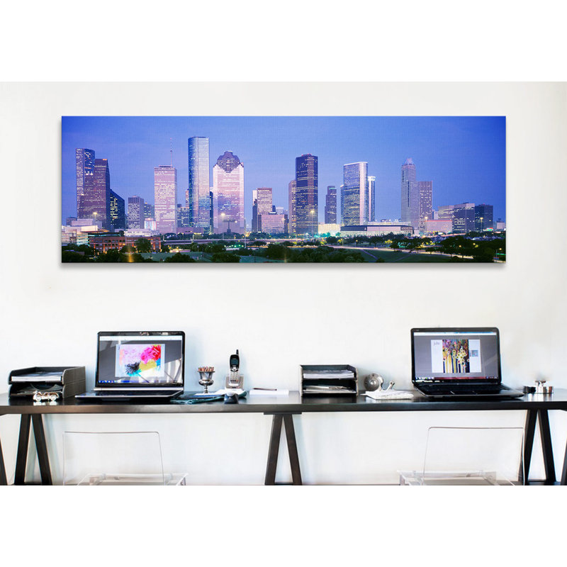 « houston, texas », reproduction de photo sur toile, H 16 po x l 48 po x P 1,5 po, Toile tendue