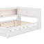 Lit de jour double avec tablettes, DEL et lit gigogne-676071761