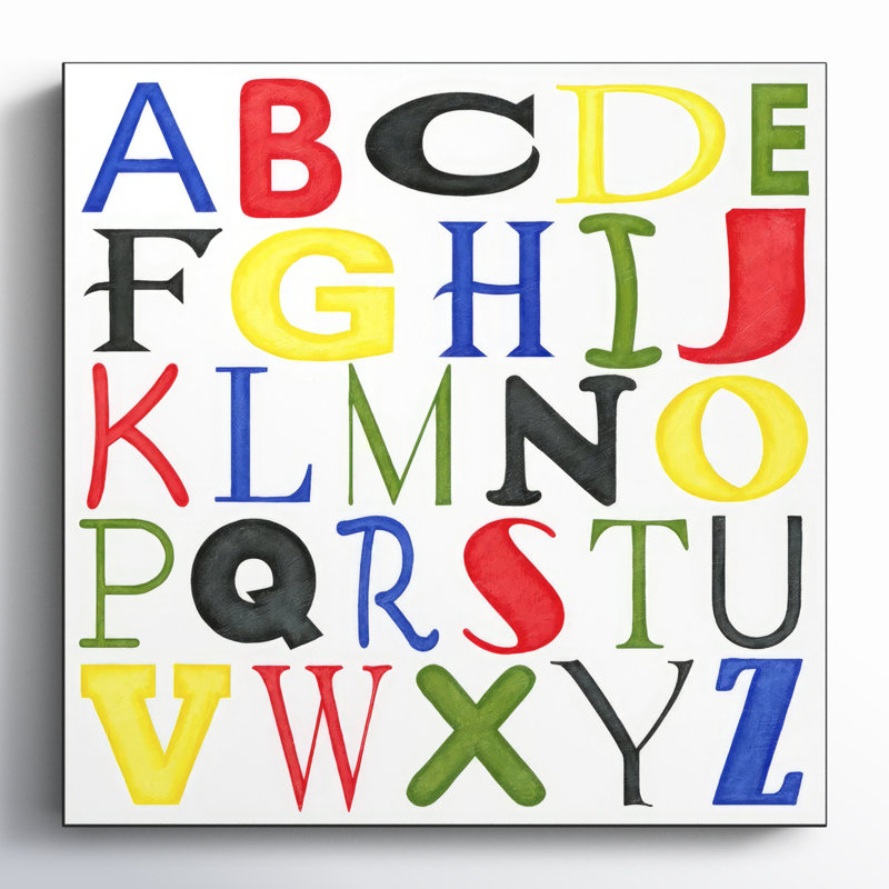 «Kids Room Letters», art sur toile, H 18 po x l 18 po x P 2 po