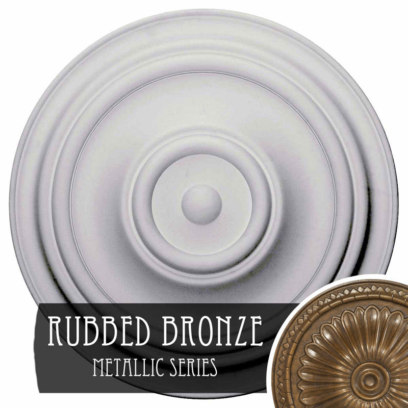 Médaillon de plafond traditionnel Endurathane, DE 31 1/2 po x P 2 1/2 po (pour auvents jusqu'à 8 1/4 po), finition or riche peinte à la main