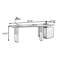 Bureau en bois manufacturé courbé noir et argent avec 3 tiroirs-131410913