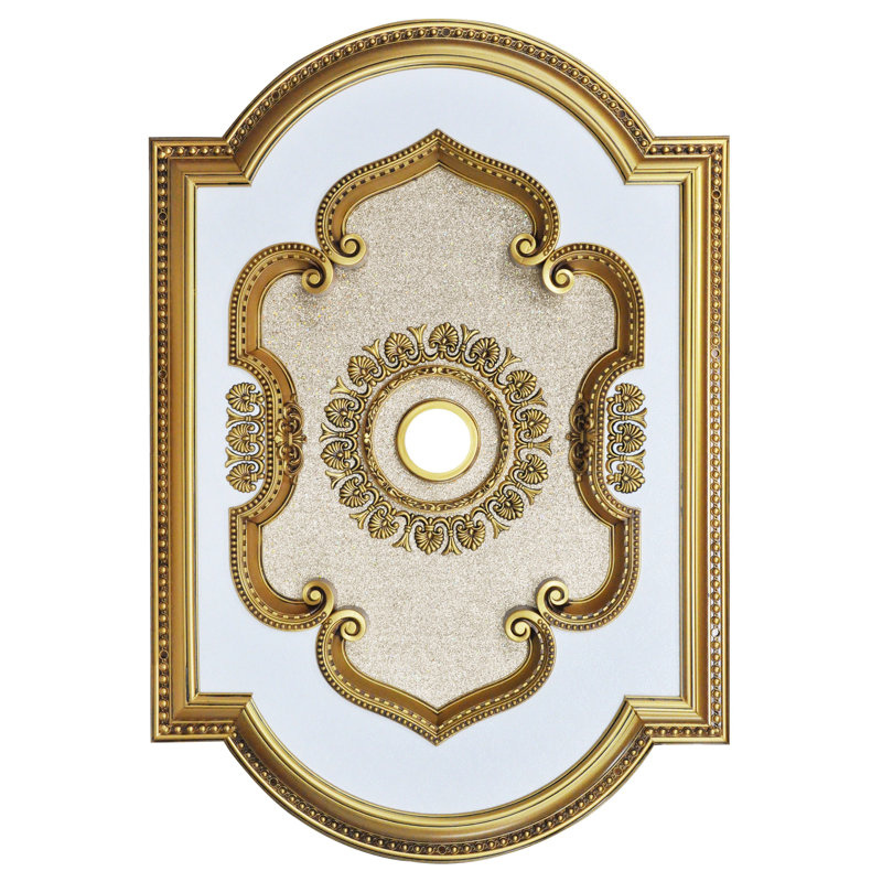 Rectangle médaillon de plafond doré, Or