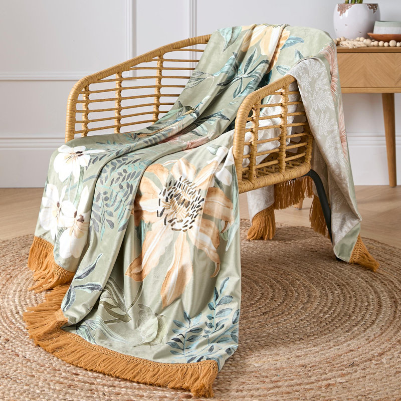 17 Stories Throw , Sage Green/Brown