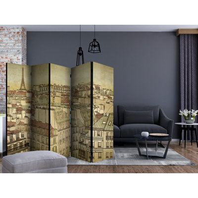 Deroche 225cm W x 172cm H 5 - Panel Solid Wood Folding Room Divider