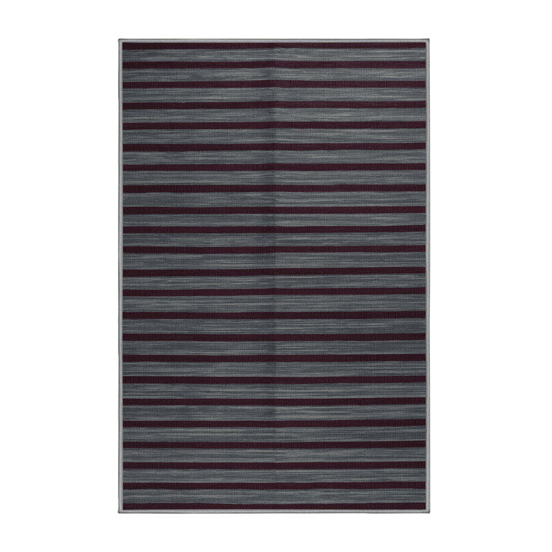 Tapis gris à rayures horizontales lavable à la machine, Tapis de couloir 2 pi x 4 pi