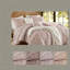 Ensemble de literie 5 pièces élégant, très grand, édredon jacquard rose avec coussins décoratifs