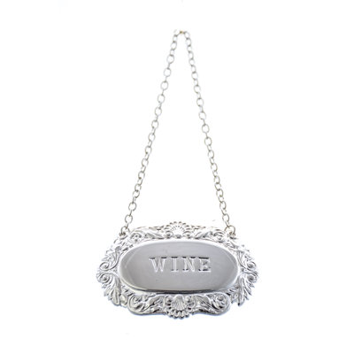 Decanter Label - Vin, coquille et volute