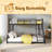 Metal Floor Bunk Bed, Twin XL Over Queen-2041141211