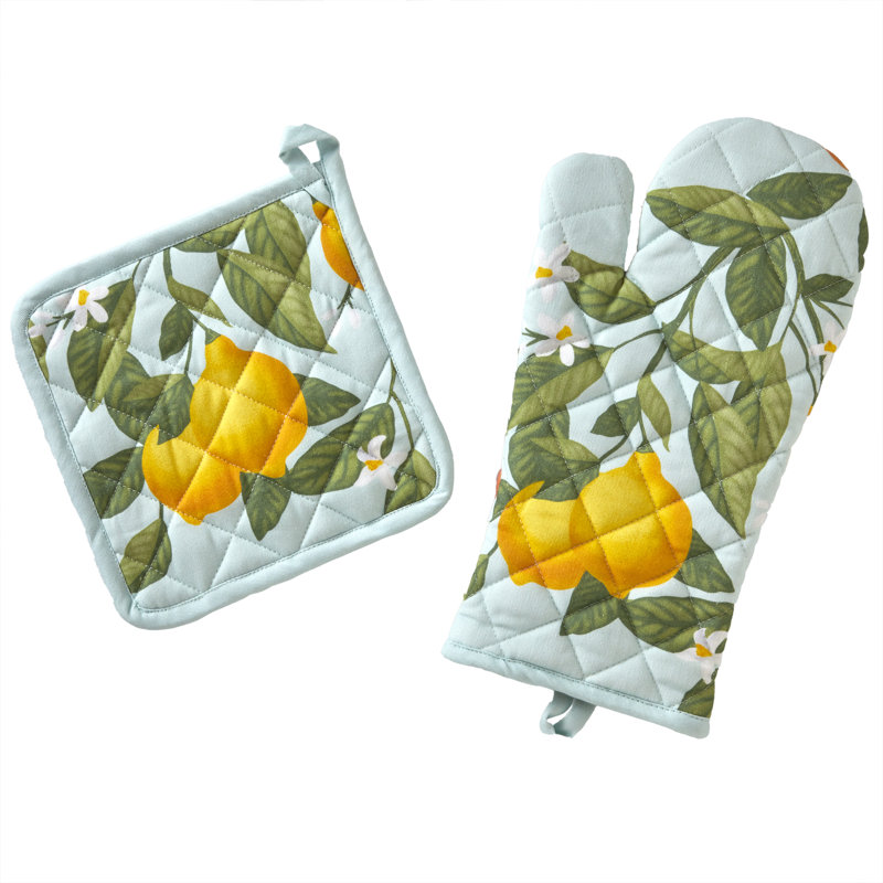 Citrus Grove Cotton Oven Mitt and Pot Holder Set