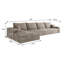 Canapé modulaire en forme de L 135 po sans assemblage-1739540755