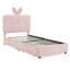 Lit tapissier pour enfants avec tête de lit surdimensionnée pour oreilles de lapin et éclairage DEL-2147251134