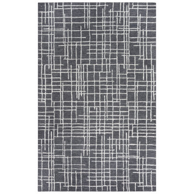 Tapis gris anthracite en laine touffeté à la main Kaddy