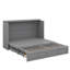 Grand lit escamotable avec tiroir de rangement, port USB et station de charge, base de lit escamotable en bois-381217641