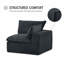 Fauteuil modulaire à gauche, siège d'appoint en mousse compressée