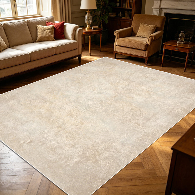 1PC warm beige subtle marbled distressed area rugs for Living Room, Soft and Comfortable, Suitable for all seasons, easy-to-maintain, machine washable Indoor floor mat, Under Table Farmhouse suitable for dining table, kitchen, bedroom, entryway.